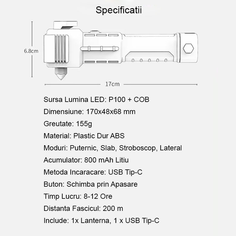 Lanterna 8 in 1 super 10